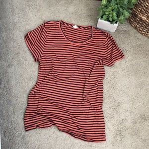 Jcrew Navy and Orange Stripe Tee